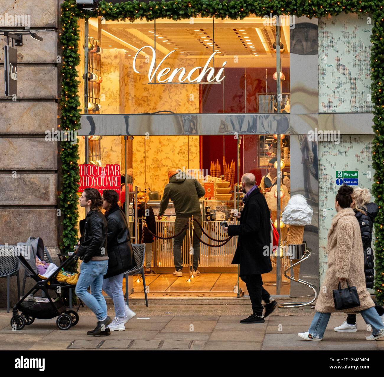 window of Venchi, an upmarket icecream store in