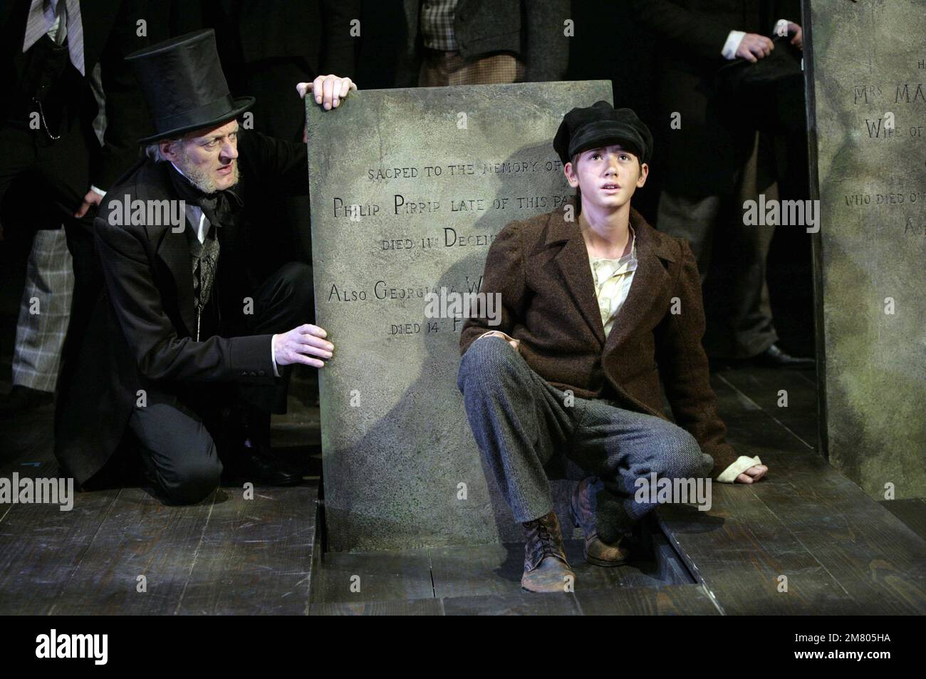 lr Richard Bremmer (Jaggers), Harry Davies (Young Pip) in GREAT