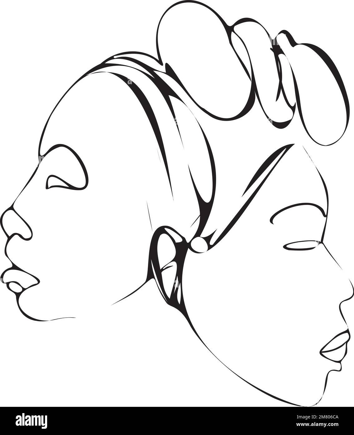 Portrait two african women in Stock Vector Images - Alamy