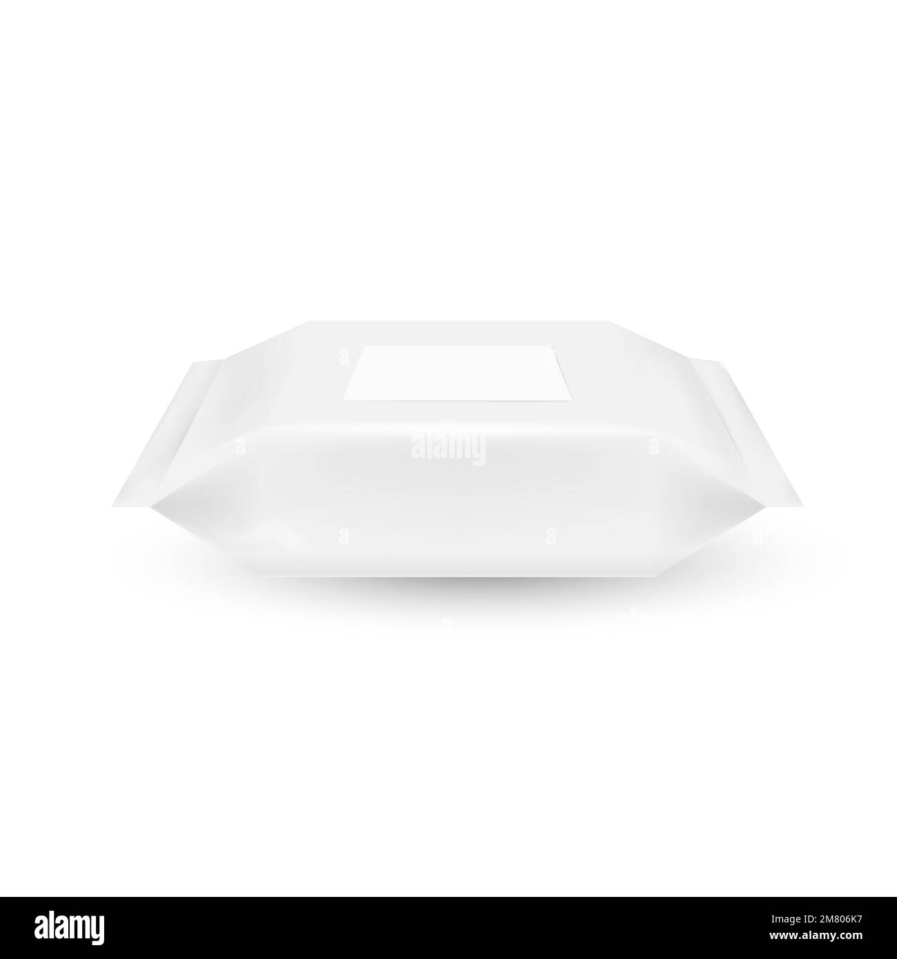 White wet wipes package isolated on white background. Vector