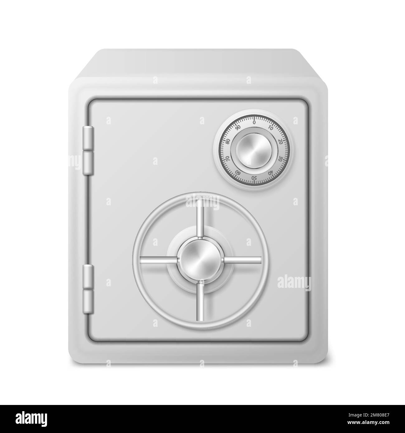 Metal Safe Bank Box Realistic isolated on white background. Vector