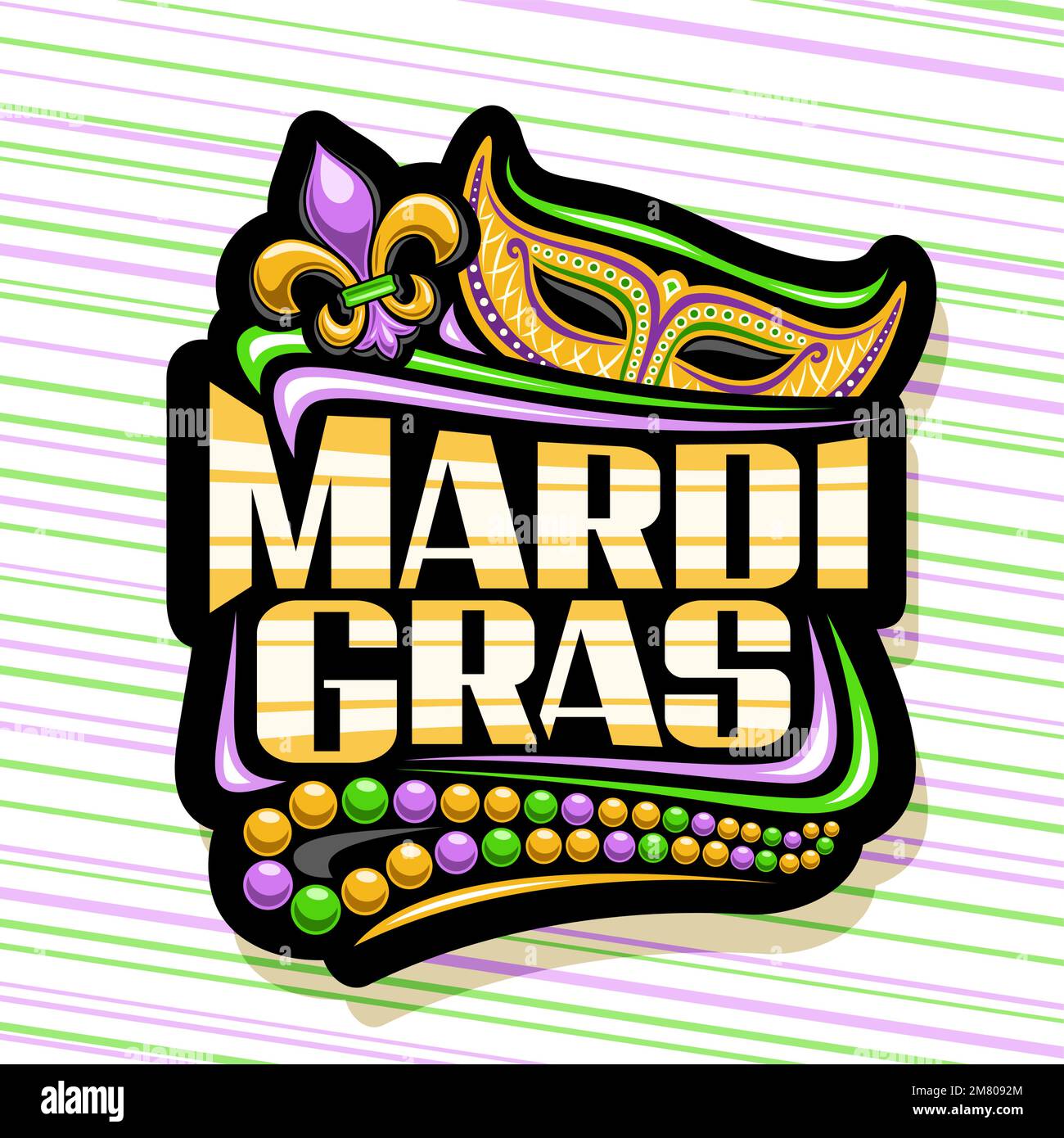 orange mardi gras mask