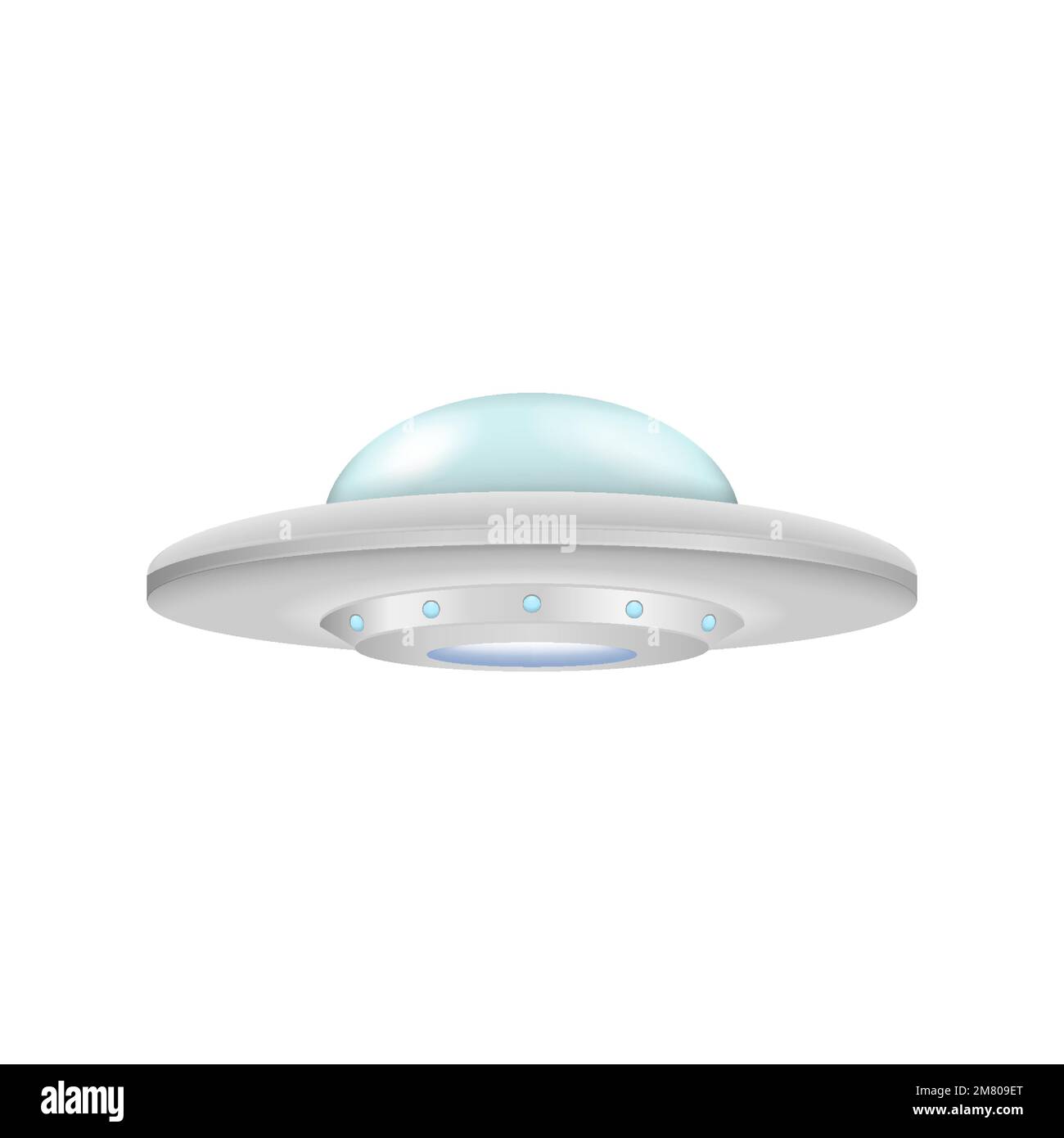 UFO - alien spaceship isolated on white background. Vector illustration ...