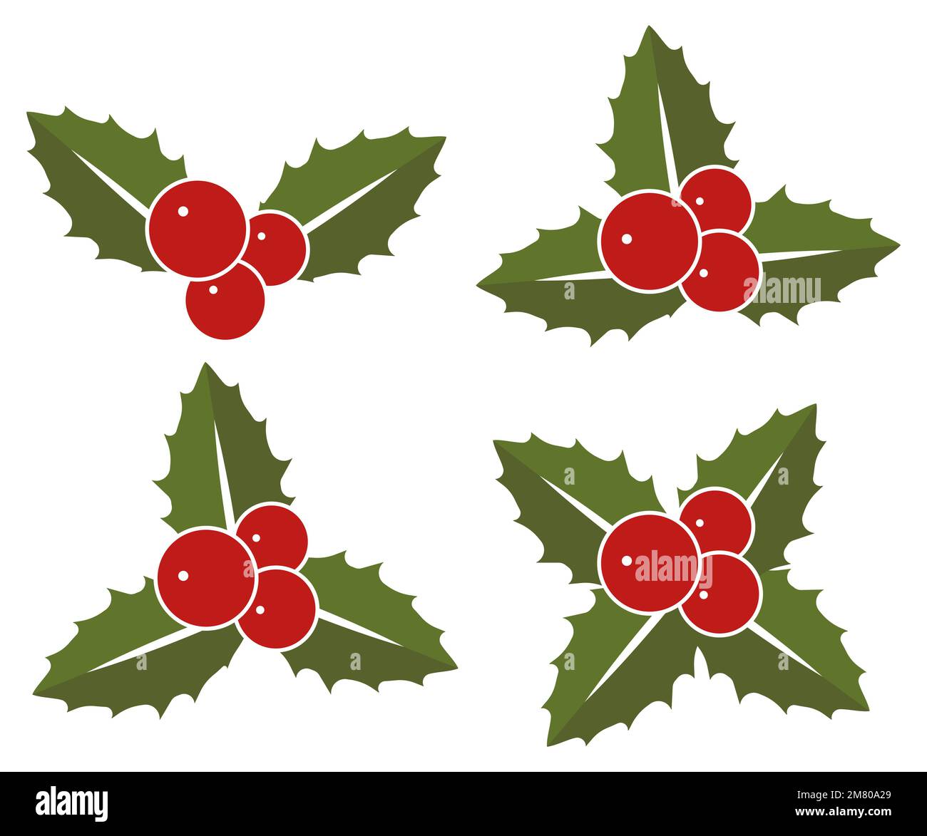 Christmas Holly Berry leaves Icon. Vector illustration. Eps 10 Stock ...