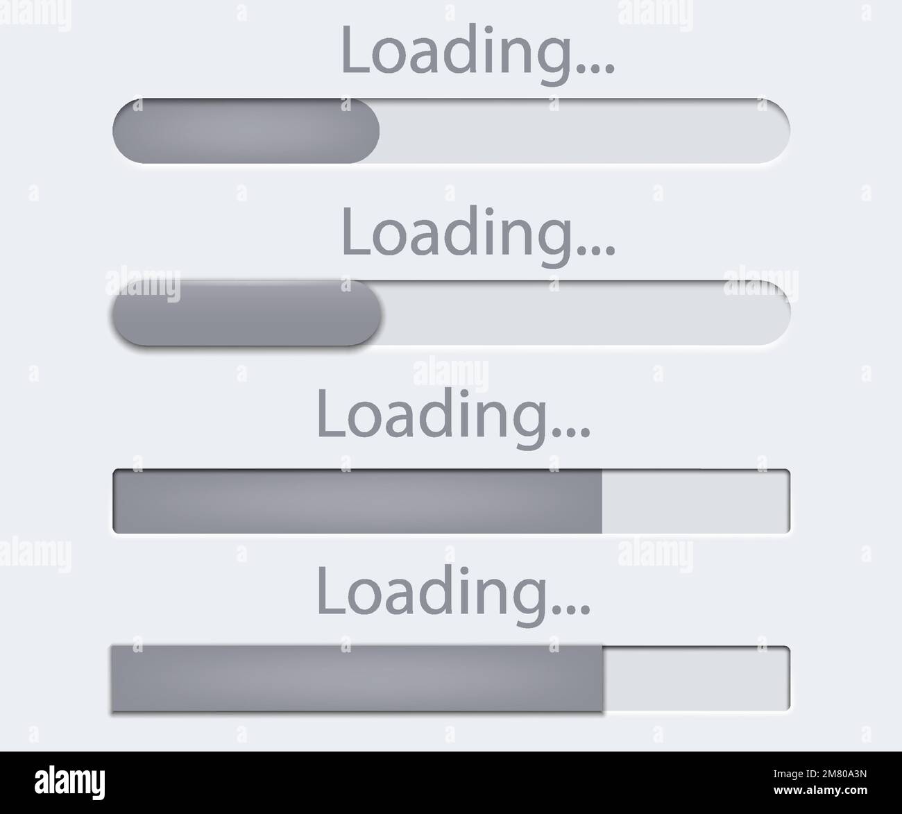 Set of loading icons, load indicator sign, waiting symbols. Vector ...