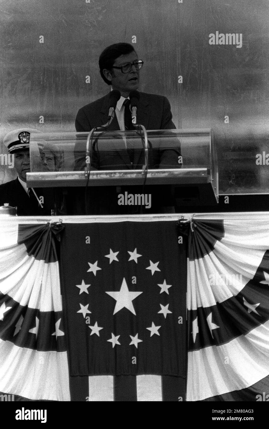 Sen. Pete V. Domenici, RNew Mexico, addresses the guests and