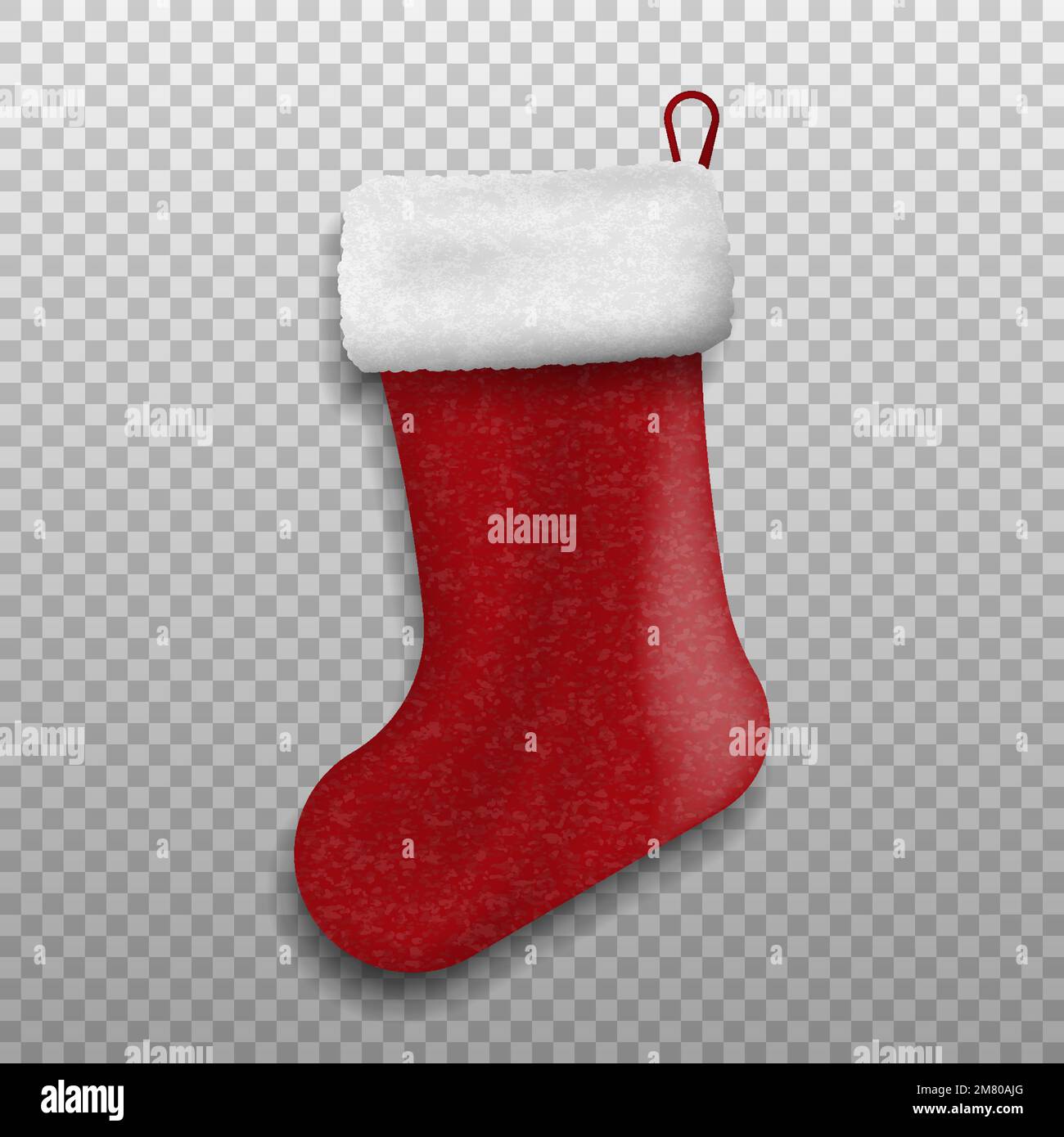 Christmas sock. Decorative red sock. Vector illustration. Eps 10 Stock