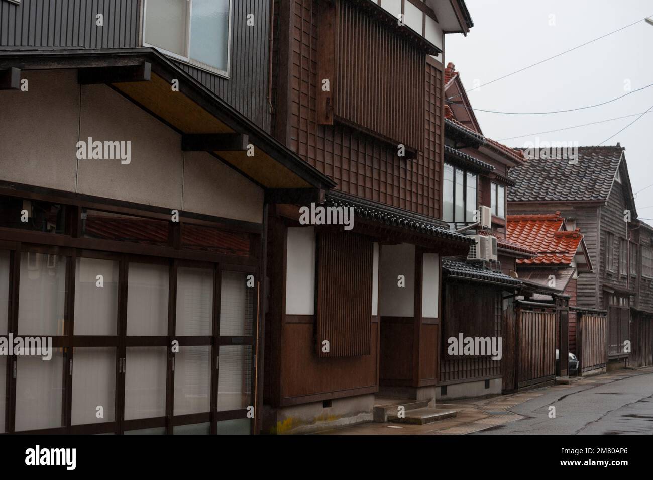 The streets of Wajima on a rainy day, Noto Peninsula, Ishikawa Stock Photo