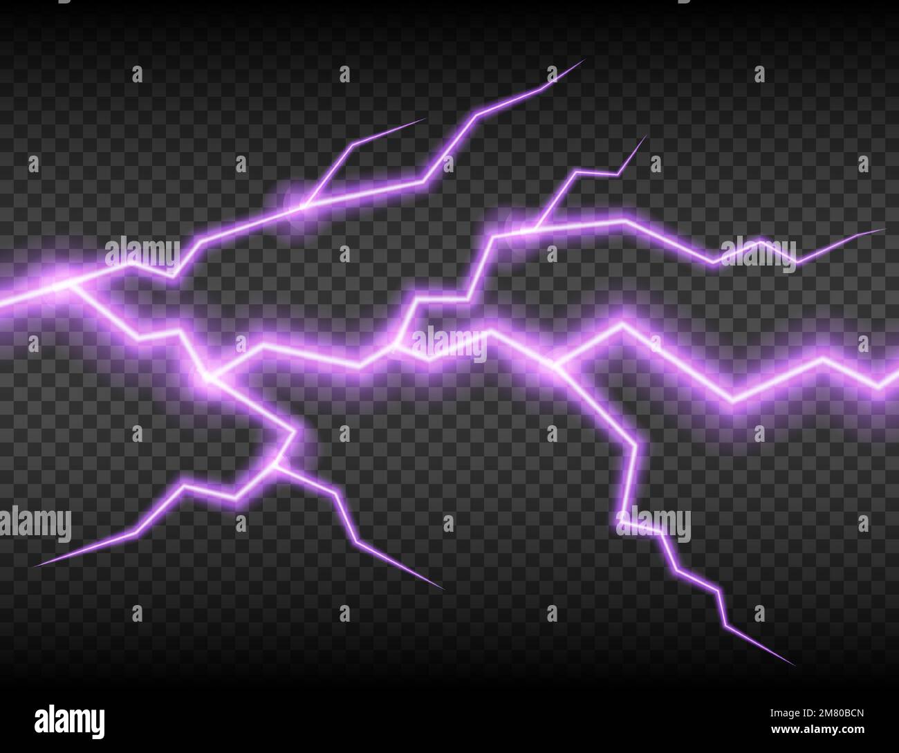 Realistic electric lightning, abstract thunderstorm. Lightning shock