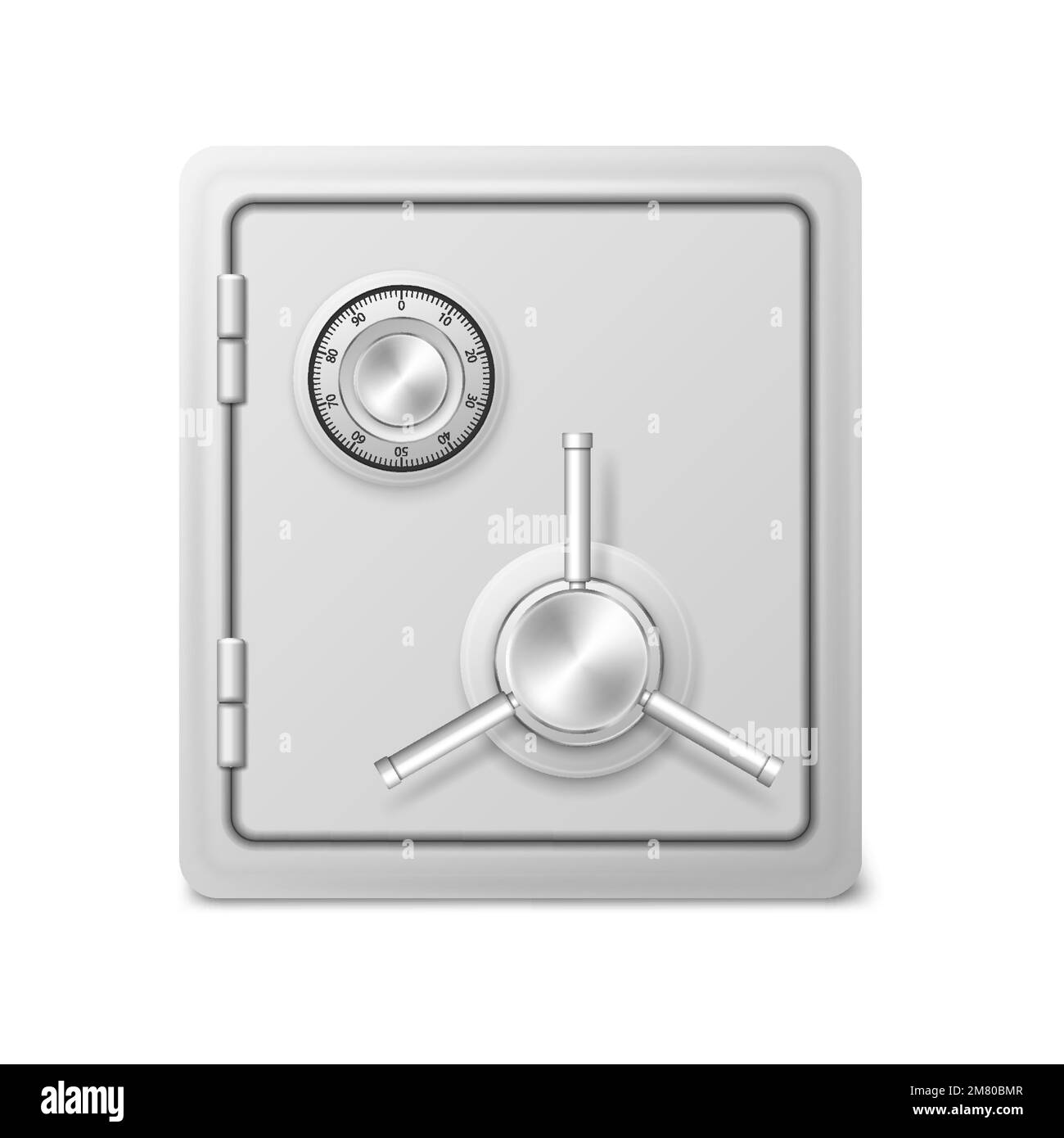 Metal Safe Bank Box Realistic isolated on white background. Vector ...