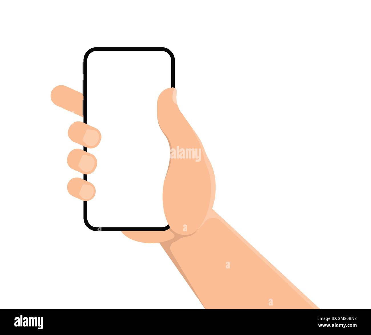 Human hand holding smartphone. Mobile phone in man s hand. Vector ...
