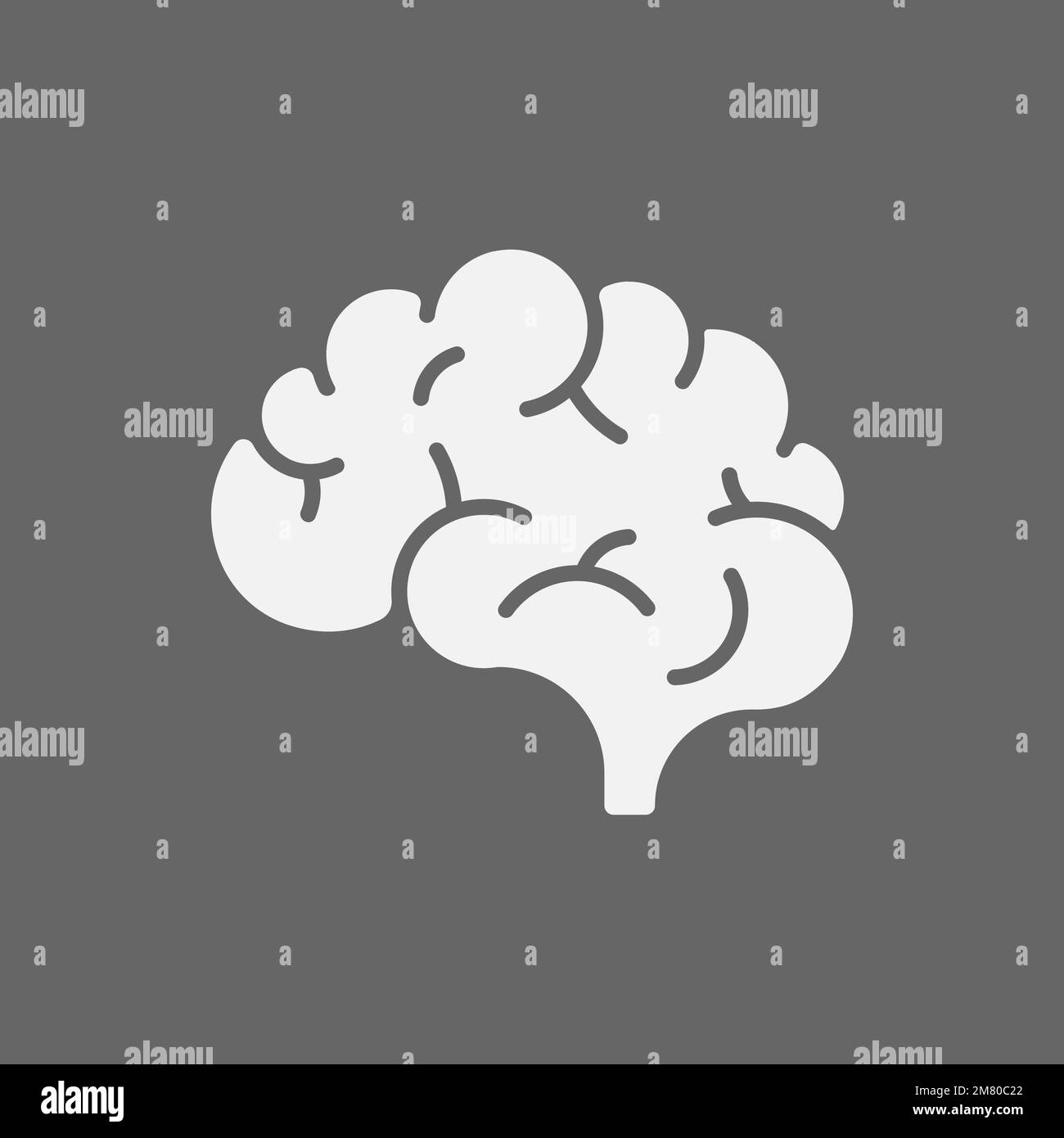 Brain icon isolated on white background. Vector illustration. Eps 10. Stock Vector