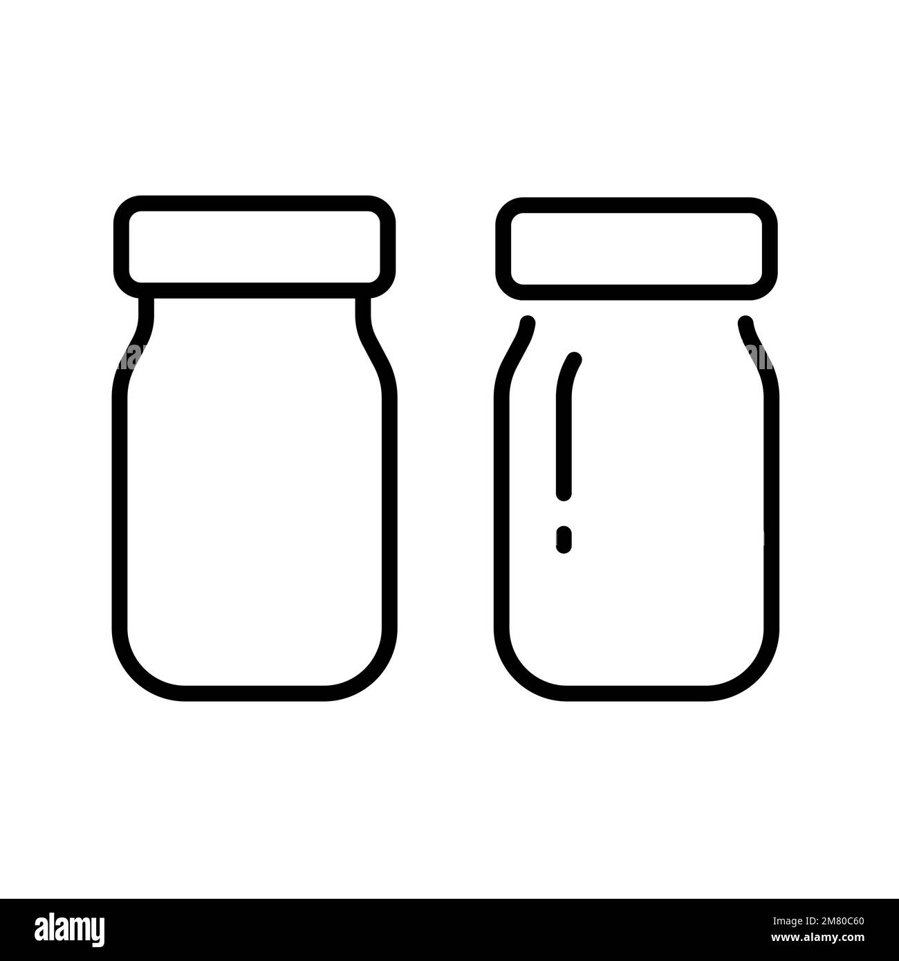 Glass jar vector icon, outline sign. Vector illustration. Eps 10. Stock Vector