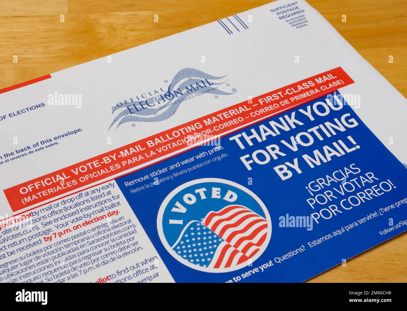 Absentee voter vote by mail ballot. Stock Photo