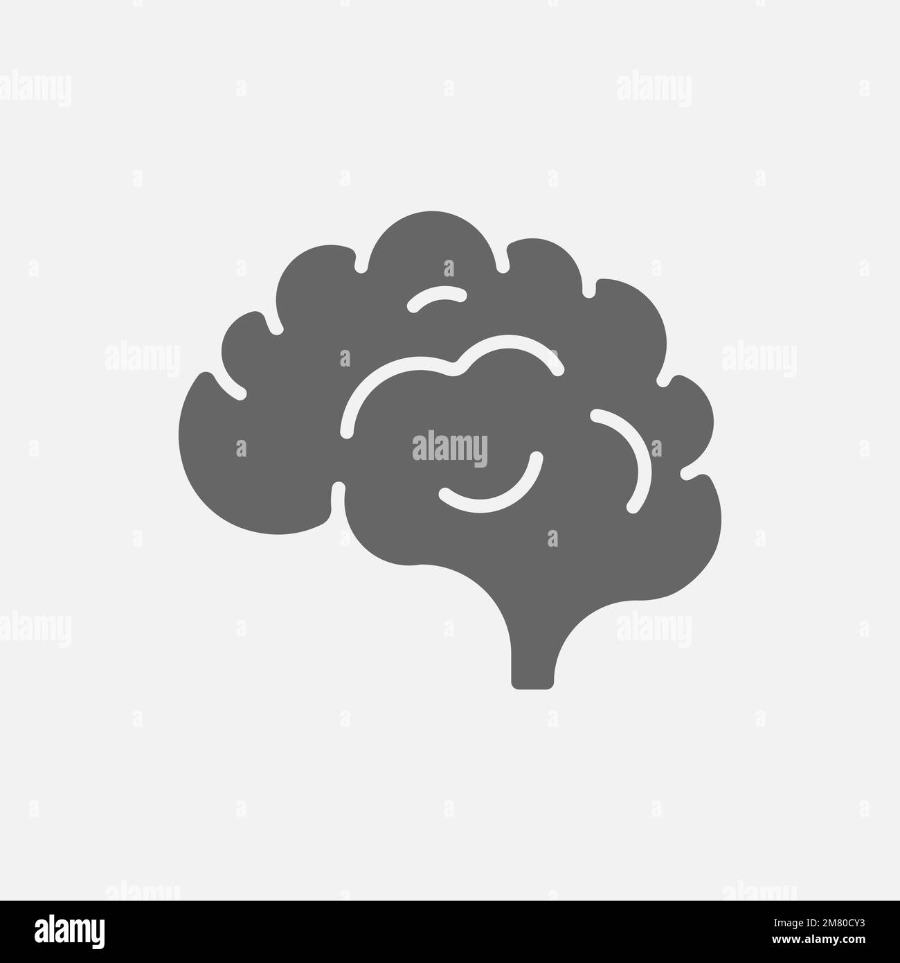 Brain icon isolated on white background. Vector illustration. Eps 10. Stock Vector
