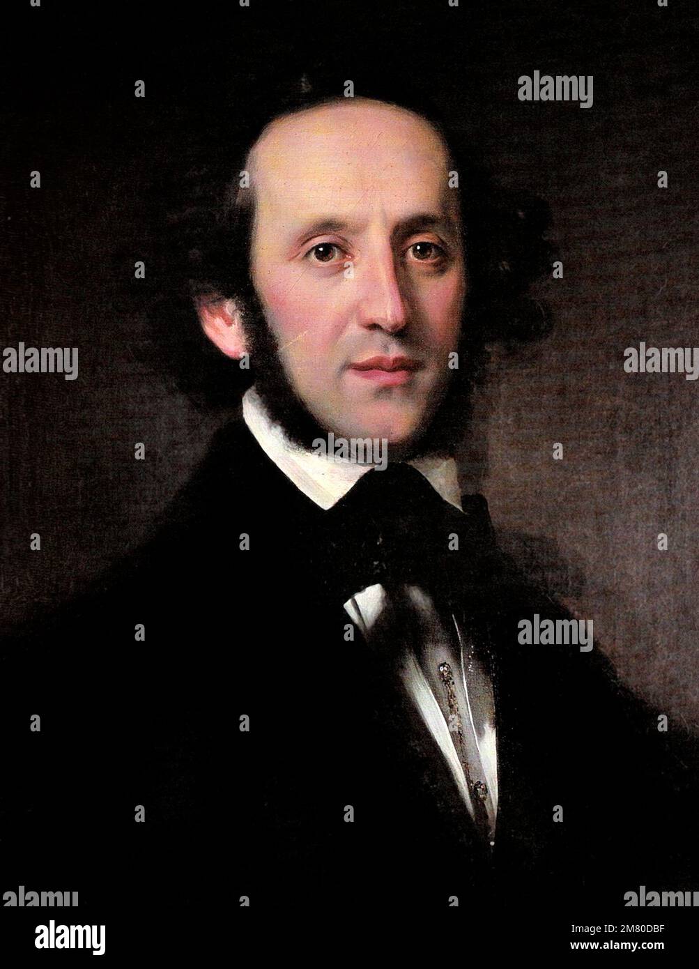 Felix Mendelssohn. Portrait of the German pianist and composer, Jakob Ludwig Felix Mendelssohn Bartholdy (1809-1847) by Eduard Magnus  (1799–1872), 1833 Stock Photo