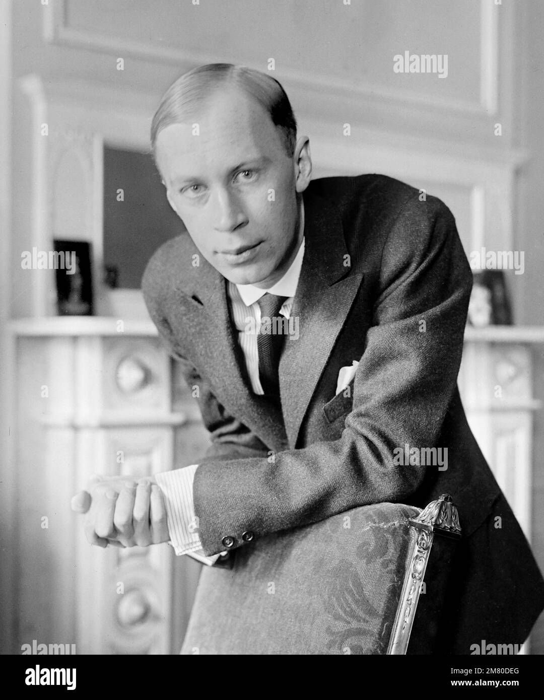 Sergei Prokofiev. Portrait of the Russian composer, pianist and conductor, Sergei Sergeyevich Prokofiev (1891-1953), photo by Bains News Service, c. 1918-1920 Stock Photo