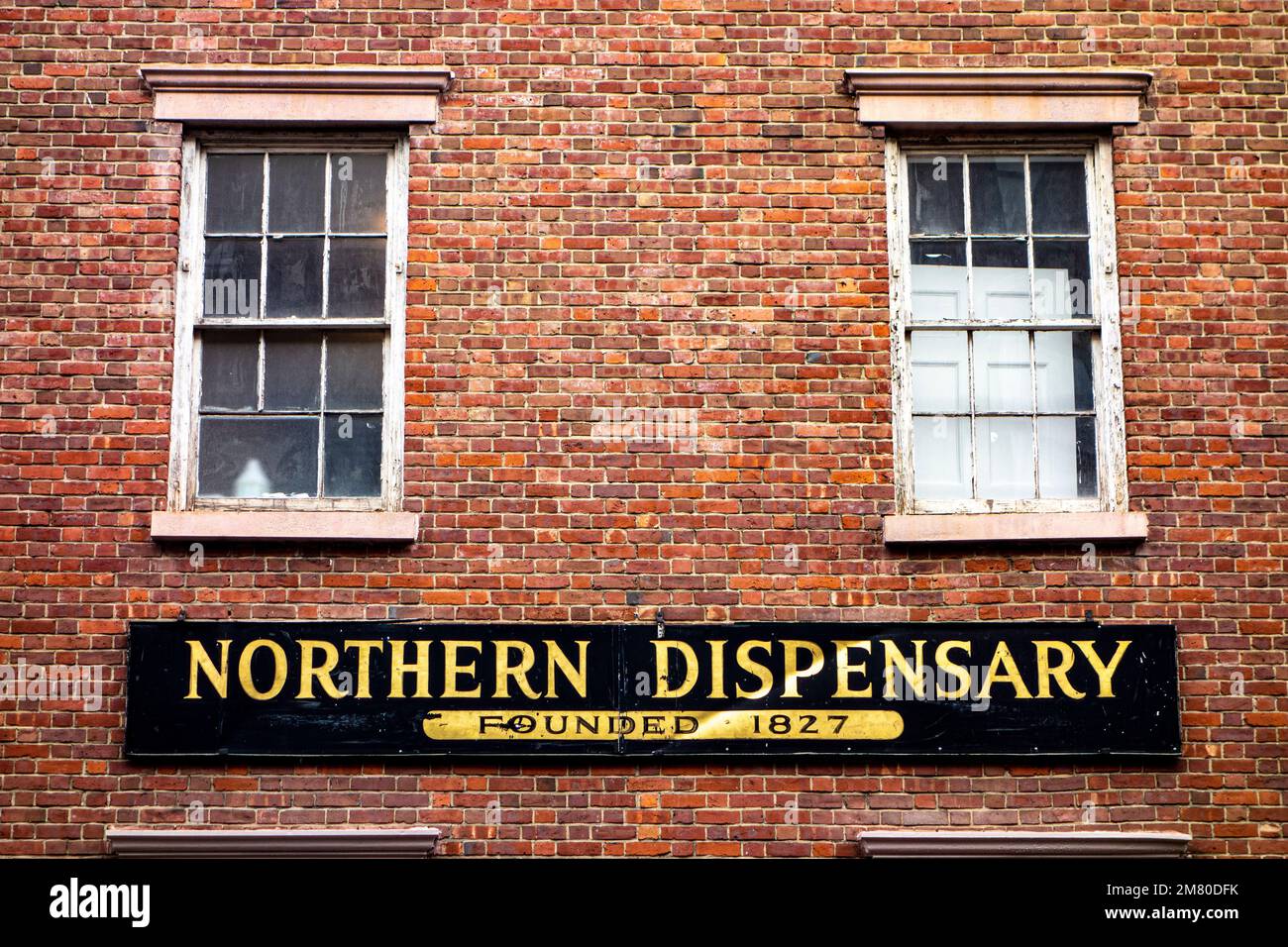 Northern Dispensary, a free medical clinic founded 1827 on Christopher Street and Waverly Place in Greenwich Village, New York City, NY, USA Stock Photo
