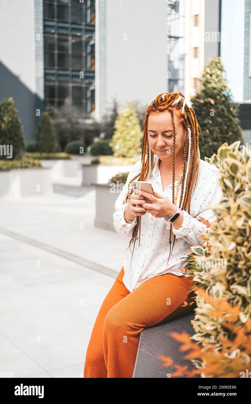 Woman dreadlocks looks screen hi-res stock photography and images - Alamy