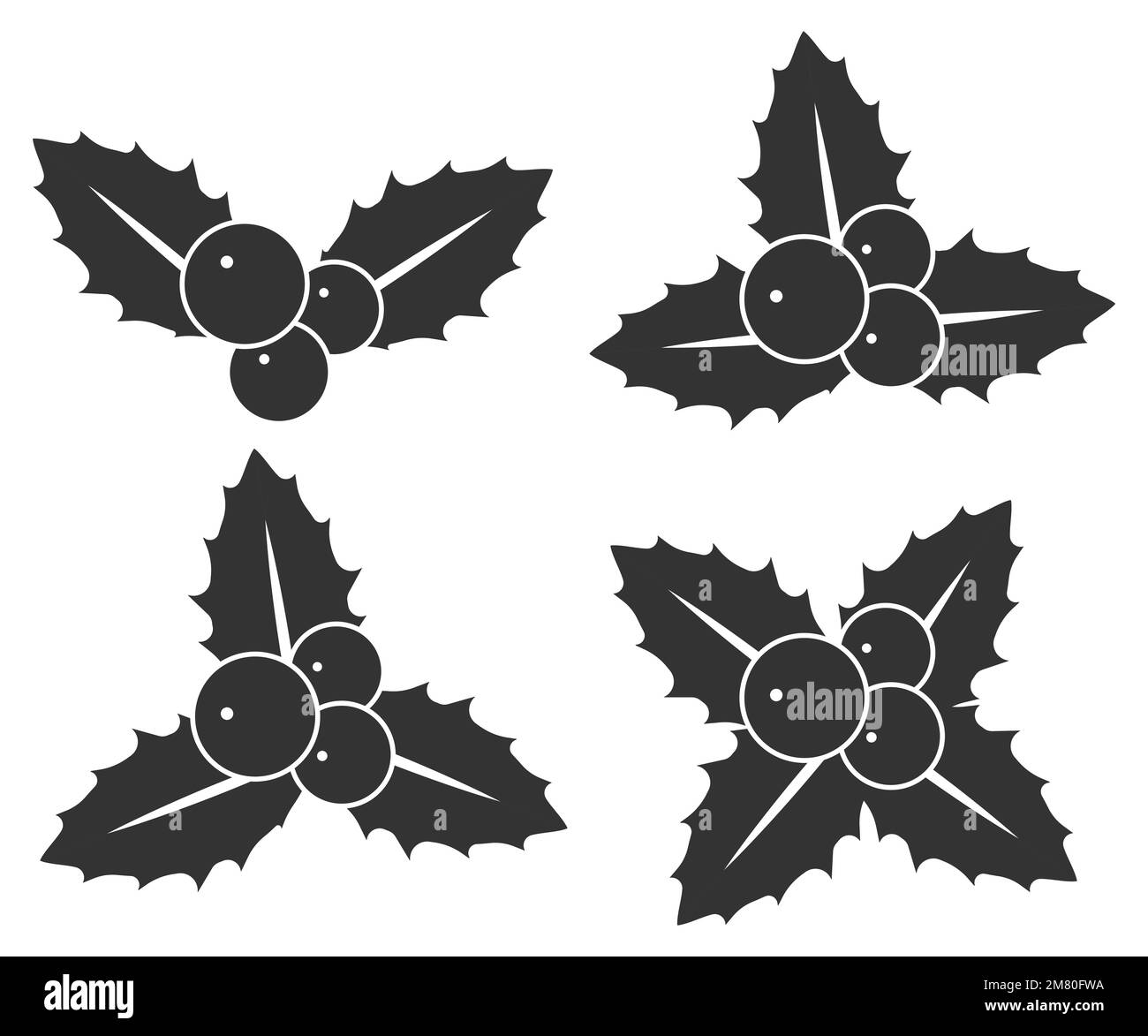 Christmas Holly Berry leaves Icon. Vector illustration. Eps 10 Stock ...
