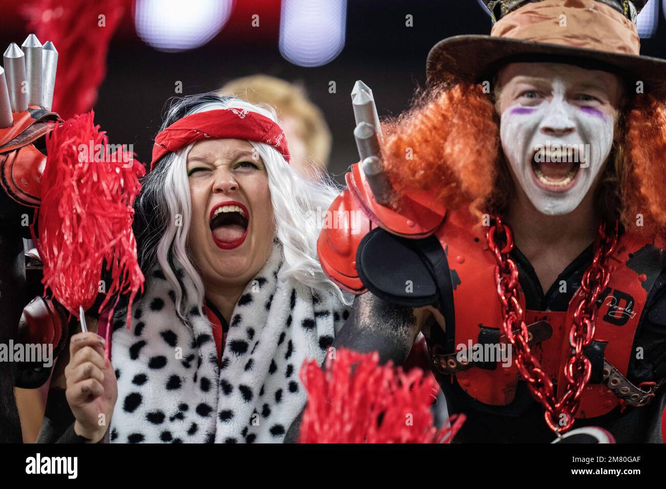 Bulldogs fans during the College Football Playoff National