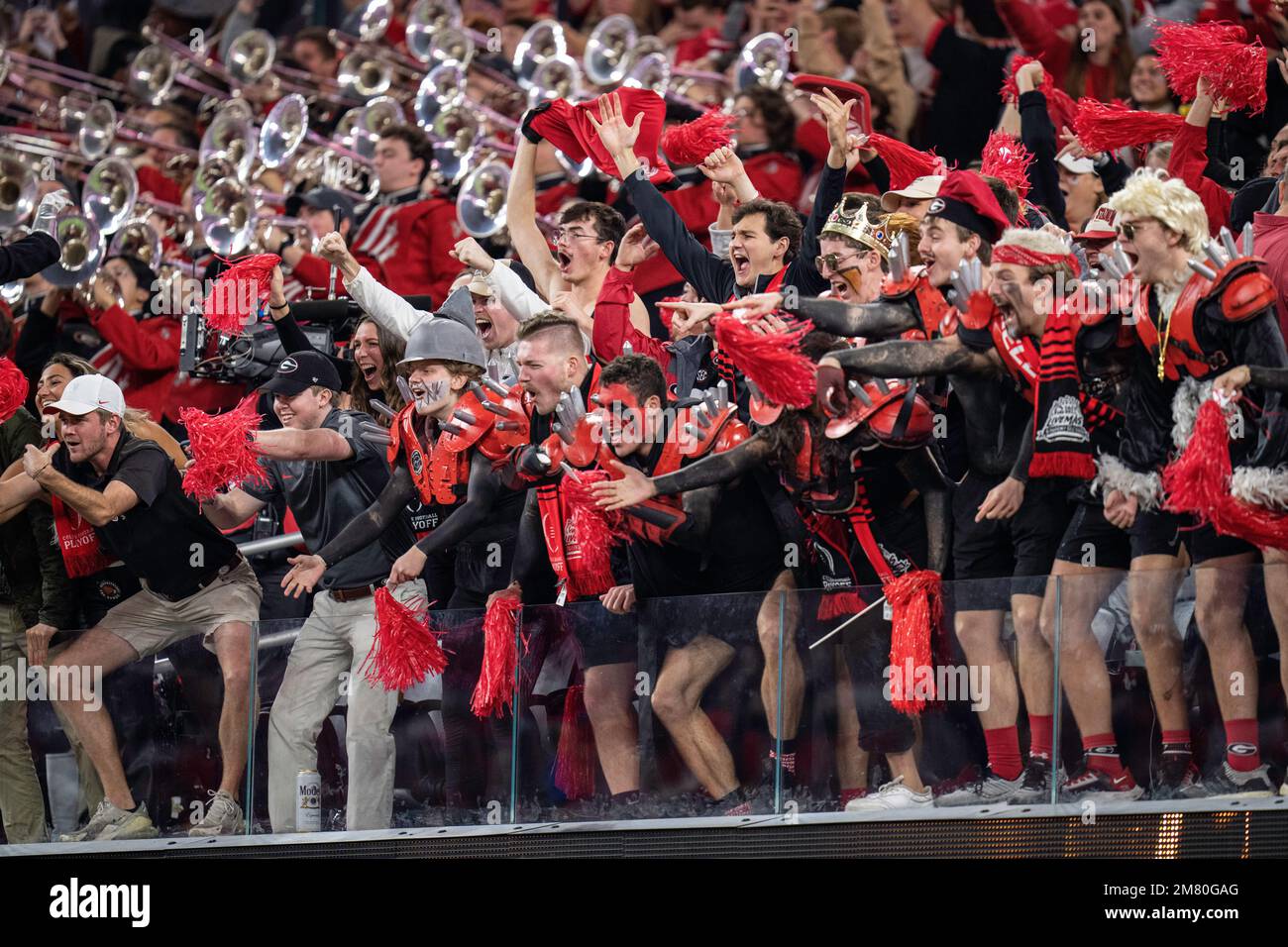 Bulldogs fans during the College Football Playoff National