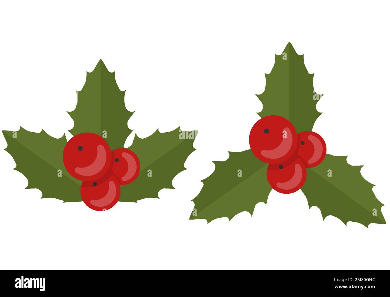 Christmas Holly Berry leaves. Vector illustration. Eps 10 Stock Vector ...