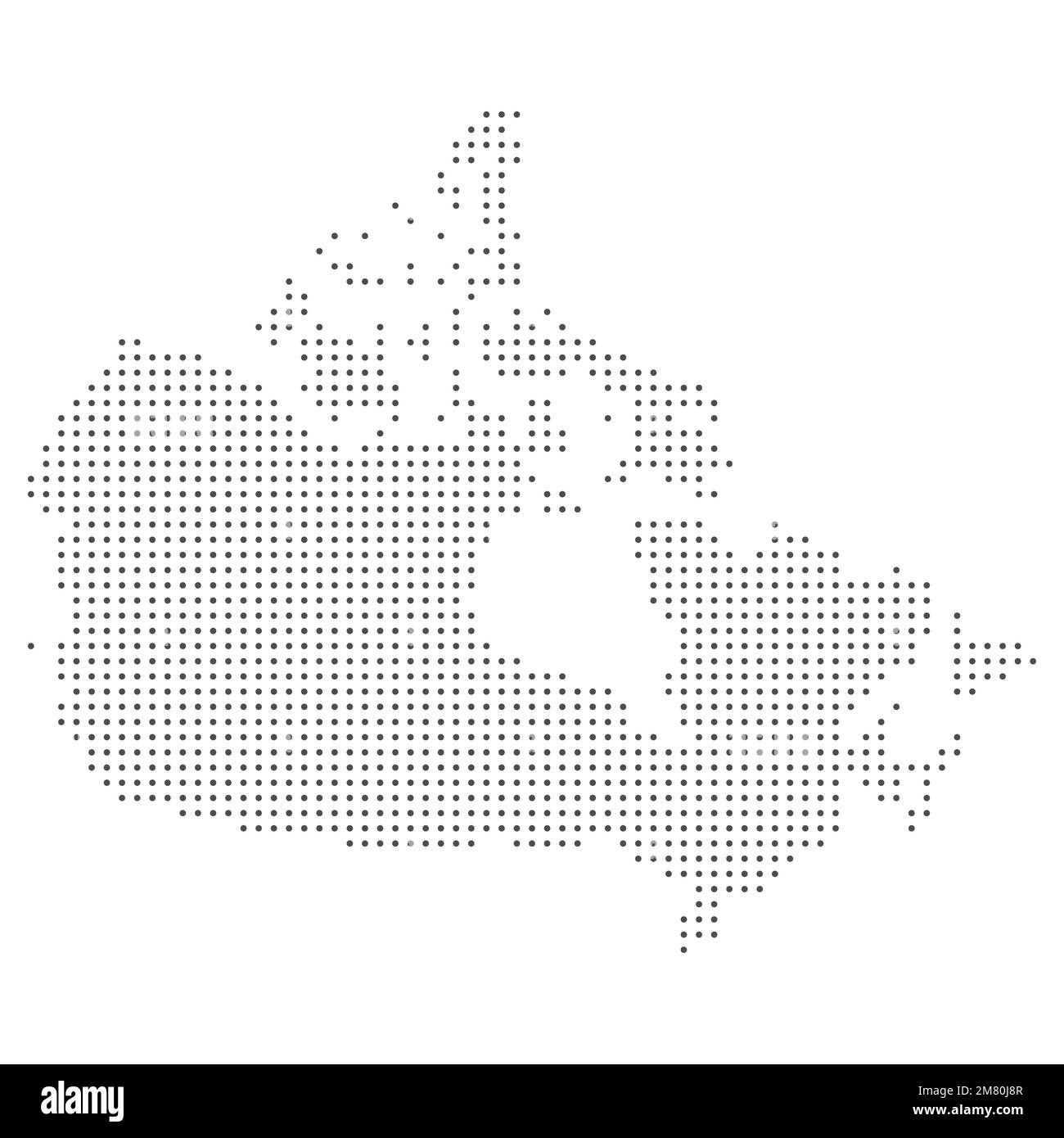 Map of Canada. Silhouette of Canada country map. Halftone dots Vector illustration. Eps 10. Stock Vector