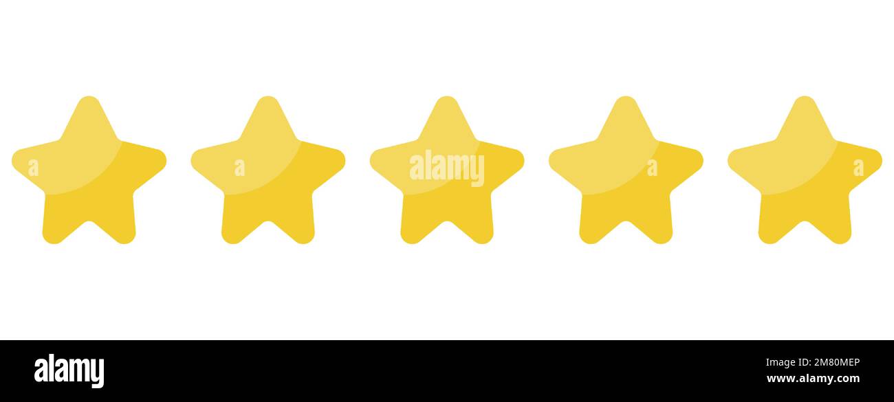 Five stars customer product rating review flat icon for apps and ...