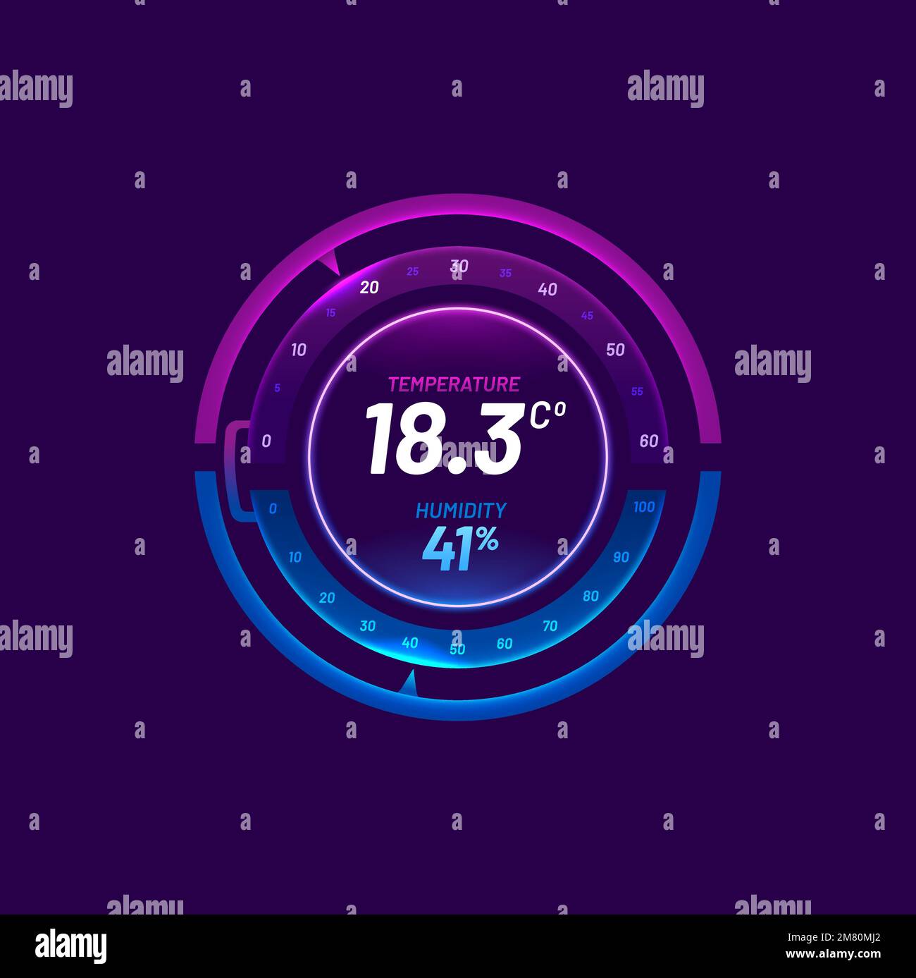 Thermostat smart thermometer and temperature control dial. Home climate control system