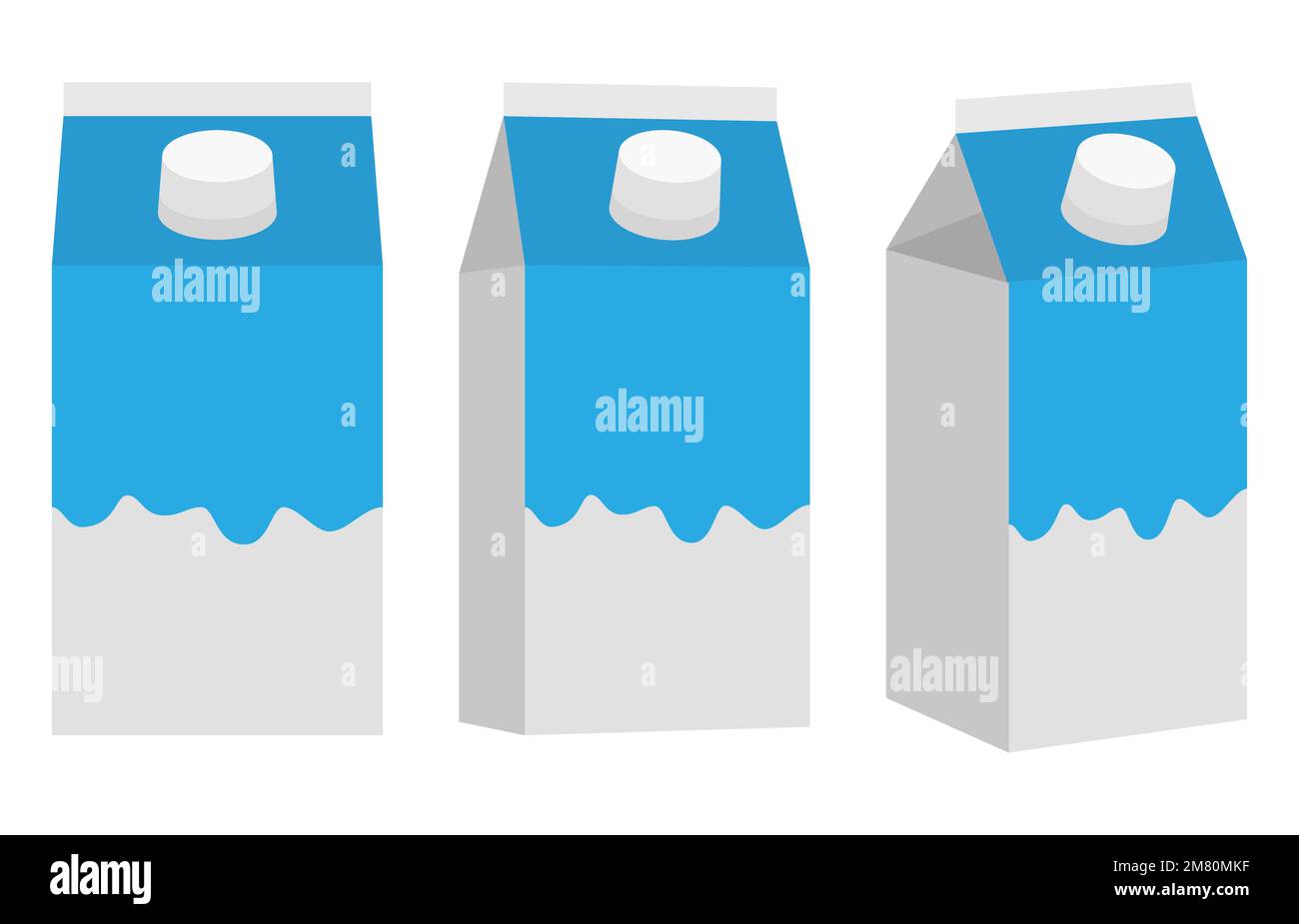 Cardboard package icon. White carton pack template for beverage: juice ...