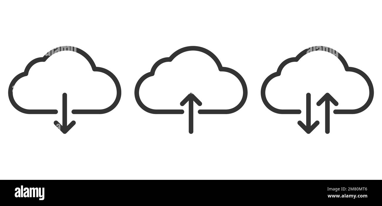 Upload download cloud arrow icon symbol. Vector illustration. Eps 10. Stock Vector