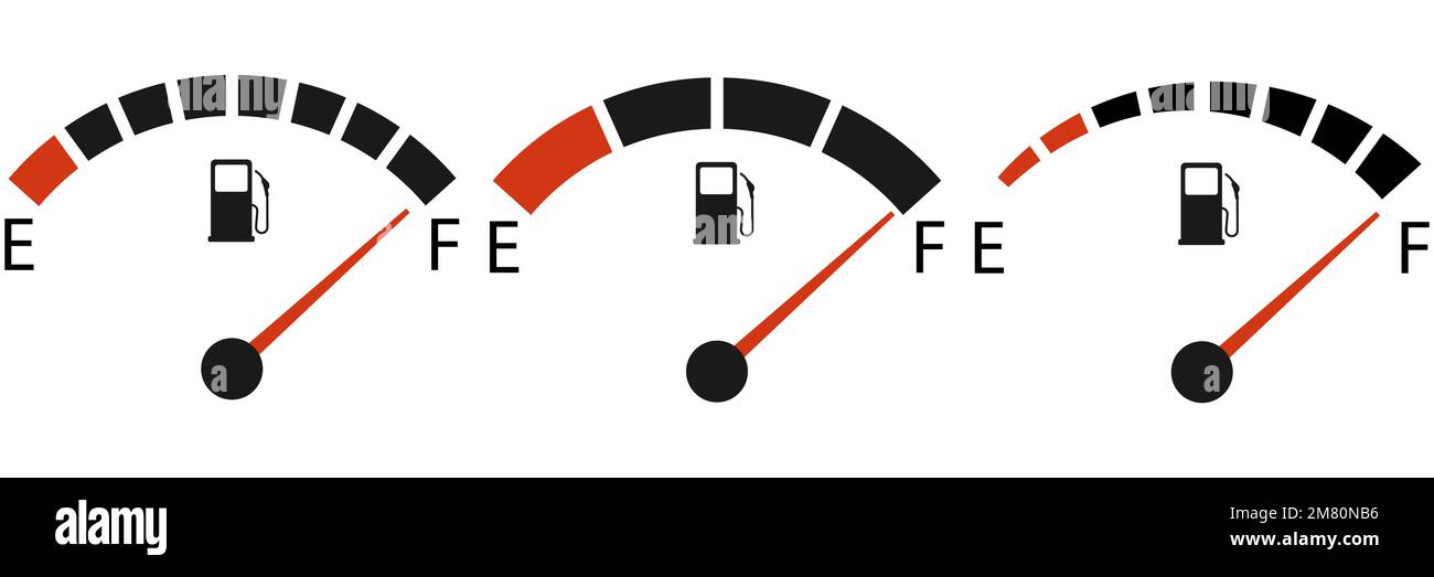 Set of Fuel gauge icon showing full. Vector illustration. Eps 10 Stock