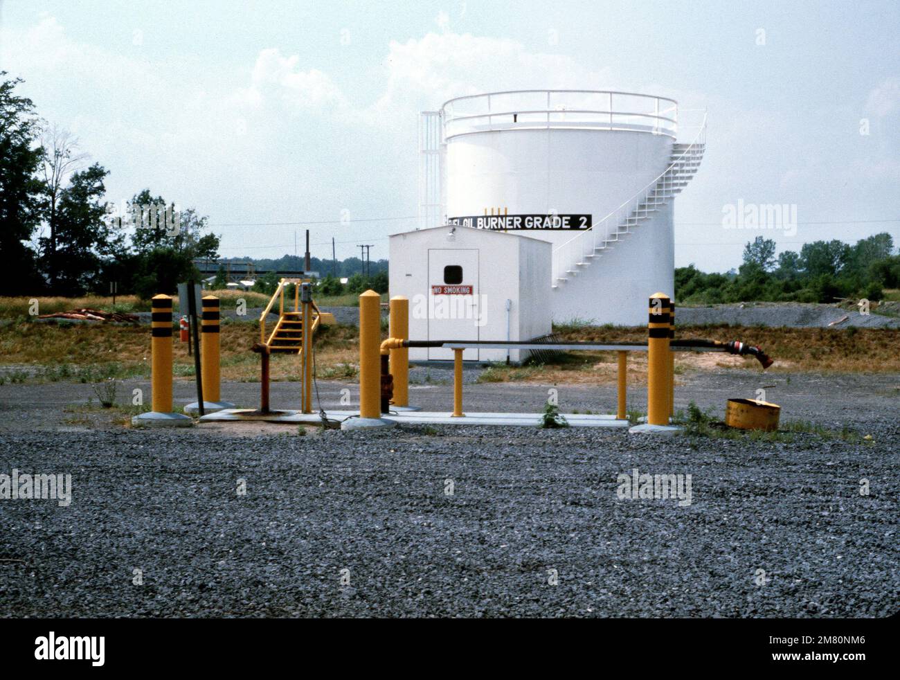 A view of a 60,000gallon No. 2 oil aboveground storage tank at the