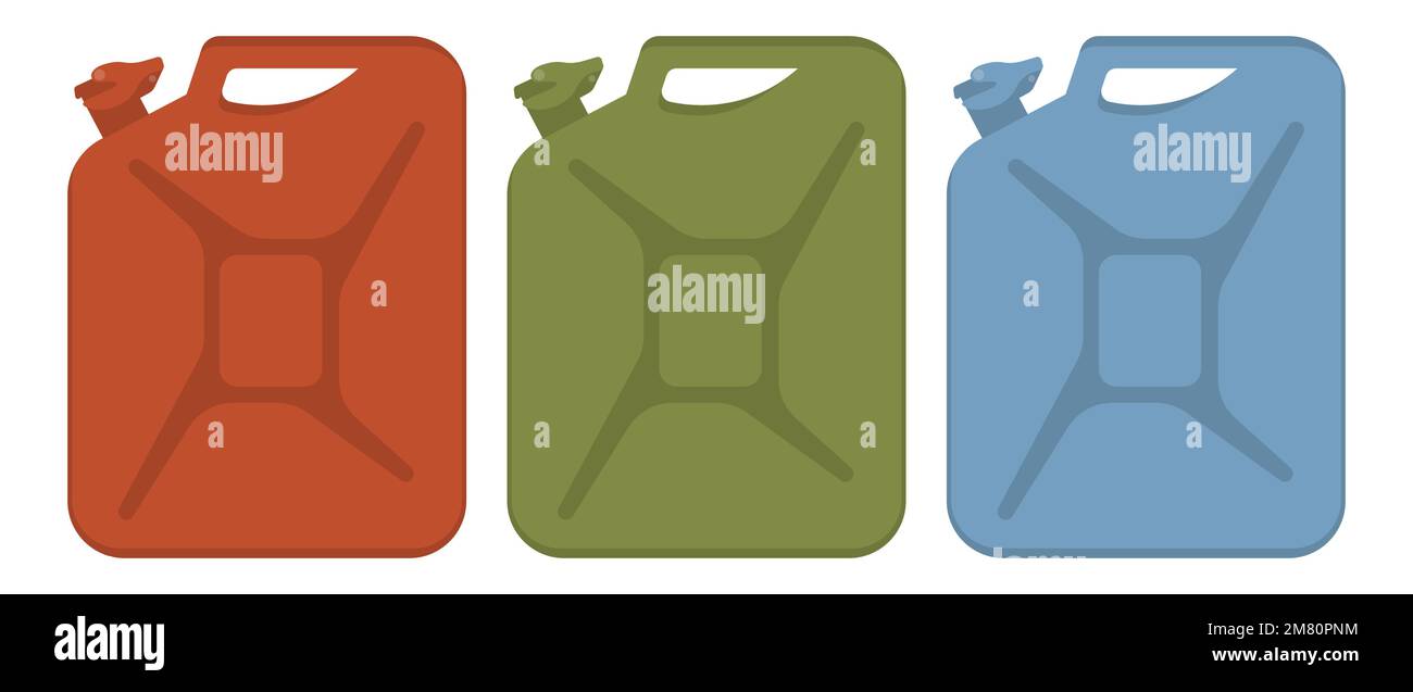 Set of colorful fuel canister. Vector illustration. Eps 10 Stock Vector