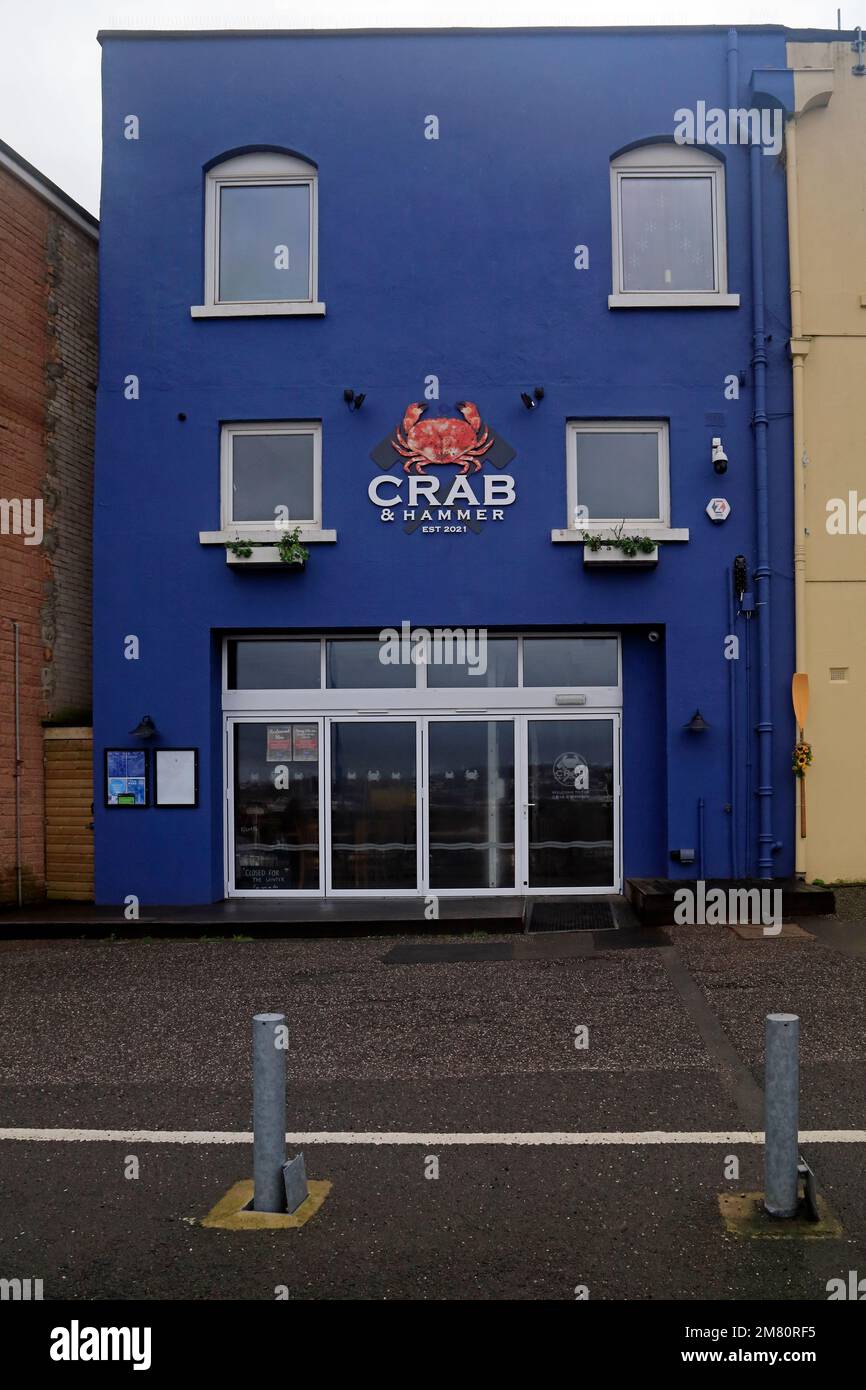 Crab and Hammer pub, Paignton harbourside, Devon. Taken January 2023