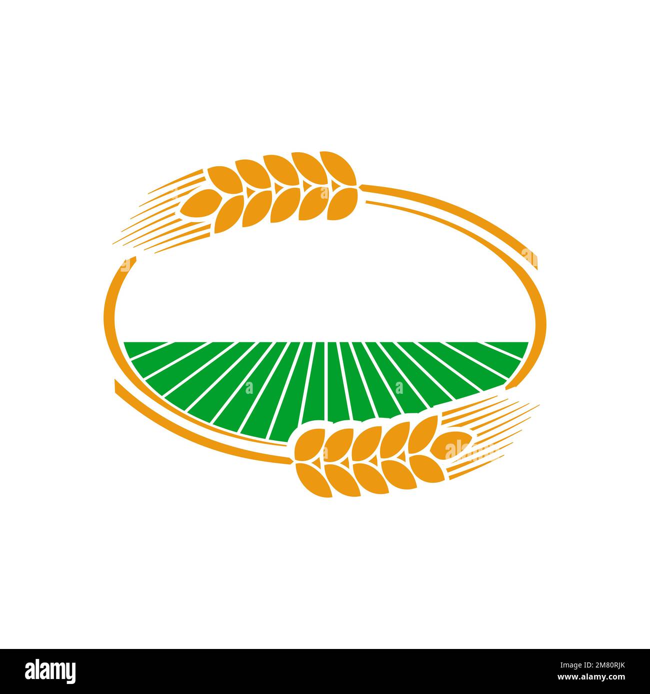 Cereal ear and spike icon of wheat, rye, barley, rice and millet of