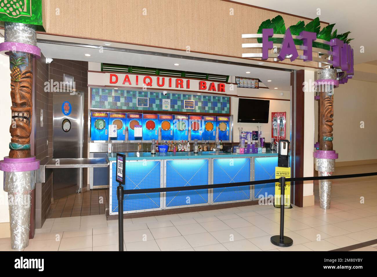 Nevada USA September 4, 2021 This is the facade of the cozy Fat Tuesday Bar located in The Shoppes at Mandalay Place Las Vegas Stock Photo