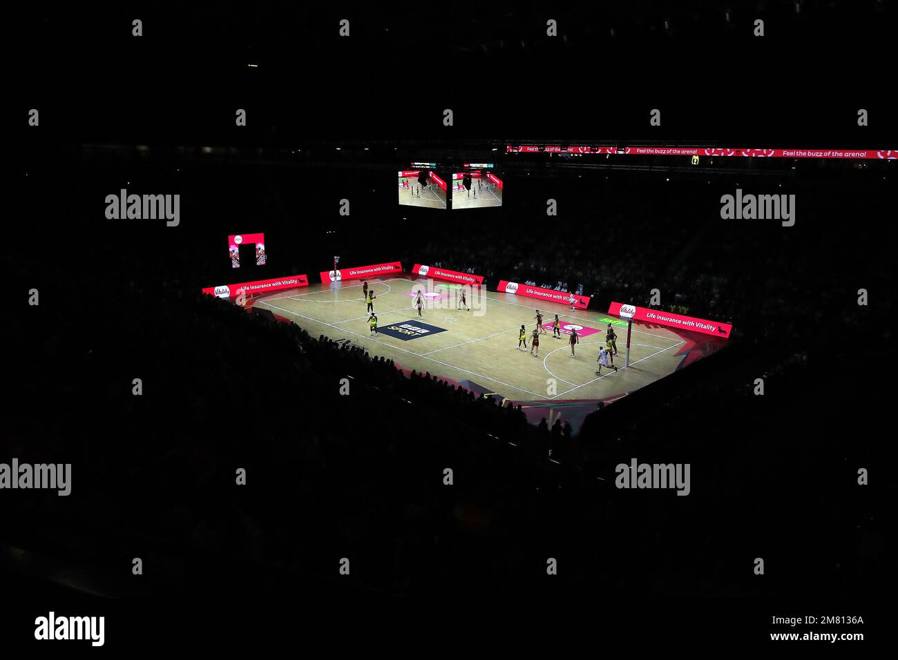 General view of the action during the Vitality Netball International Series match at the AO Arena, Manchester. Picture date: Wednesday January 11, 2023. Stock Photo