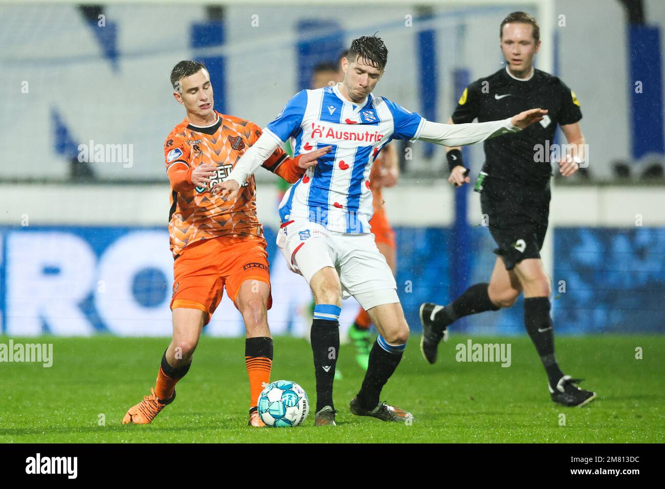 HEERENVEEN, NETHERLANDS JANUARY 11 Calvin Twigt of fc Volendam, Pelle van Amersfoort of SC HEERENVEEN, NETHERLANDS JANUARY 11 Calvin Twigt of fc Volendam, Pelle van Amersfoort of SC