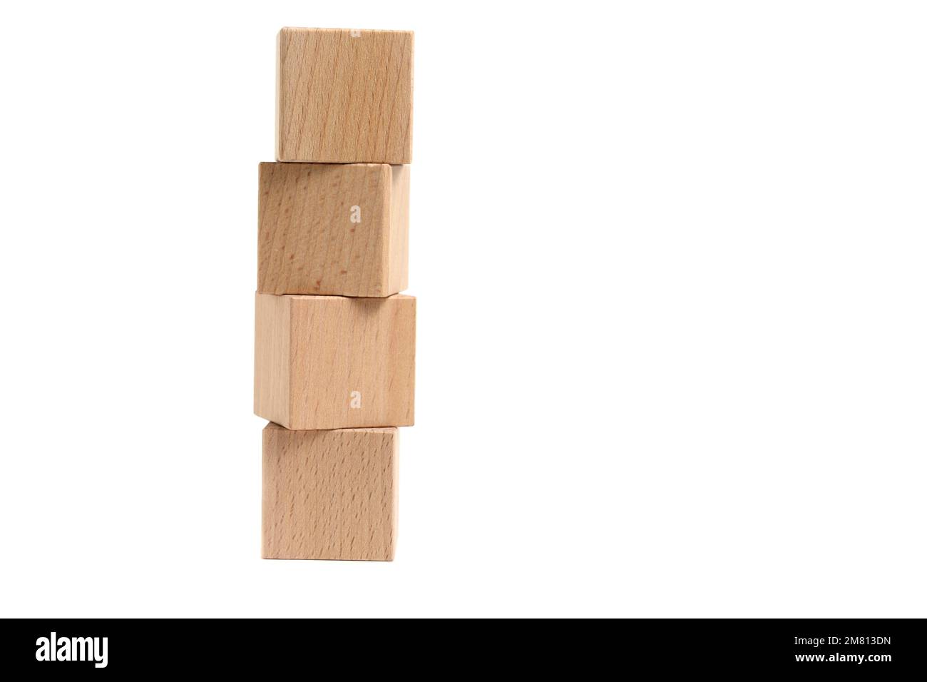 Wooden cubes made beech wood white background Stock Photo - Alamy