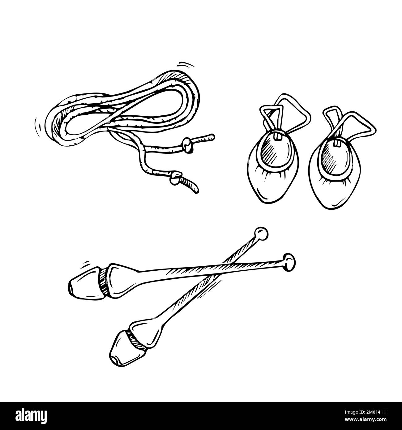 Set of Equipment for Rhythmic Gymnastics. Stock Vector - Illustration of  tool, rhythmic: 256841466