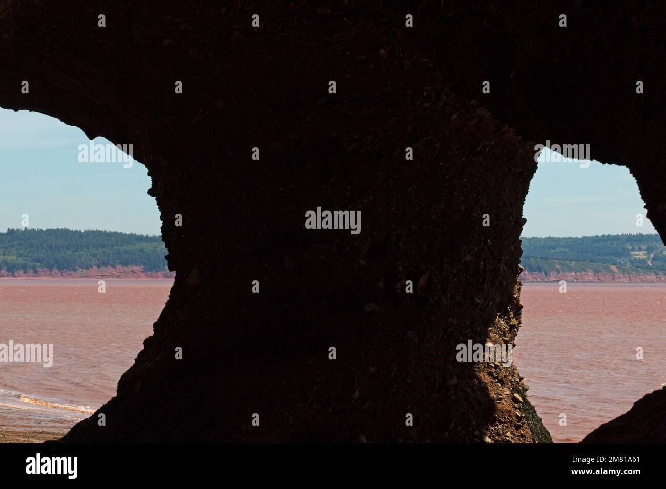 The Fundy coast as seen through "glasses", New Brunswick. Stock Photo