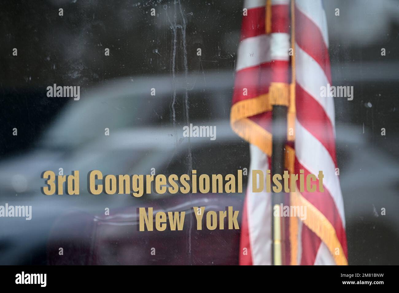 New York, USA. 11th Jan, 2023. Exterior view of the offices of former Congressman Thomas Suozzi now being occupied by Congressman George Santos, in the Queens borough of New York City, NY, January 11, 2023. U.S. Representative for New York's 3rd congressional district George Santos is facing calls to resign over fabrications regarding his personal life to voters, and possible campaign fraud. (Photo by Anthony Behar/Sipa USA) Credit: Sipa USA/Alamy Live News Stock Photo