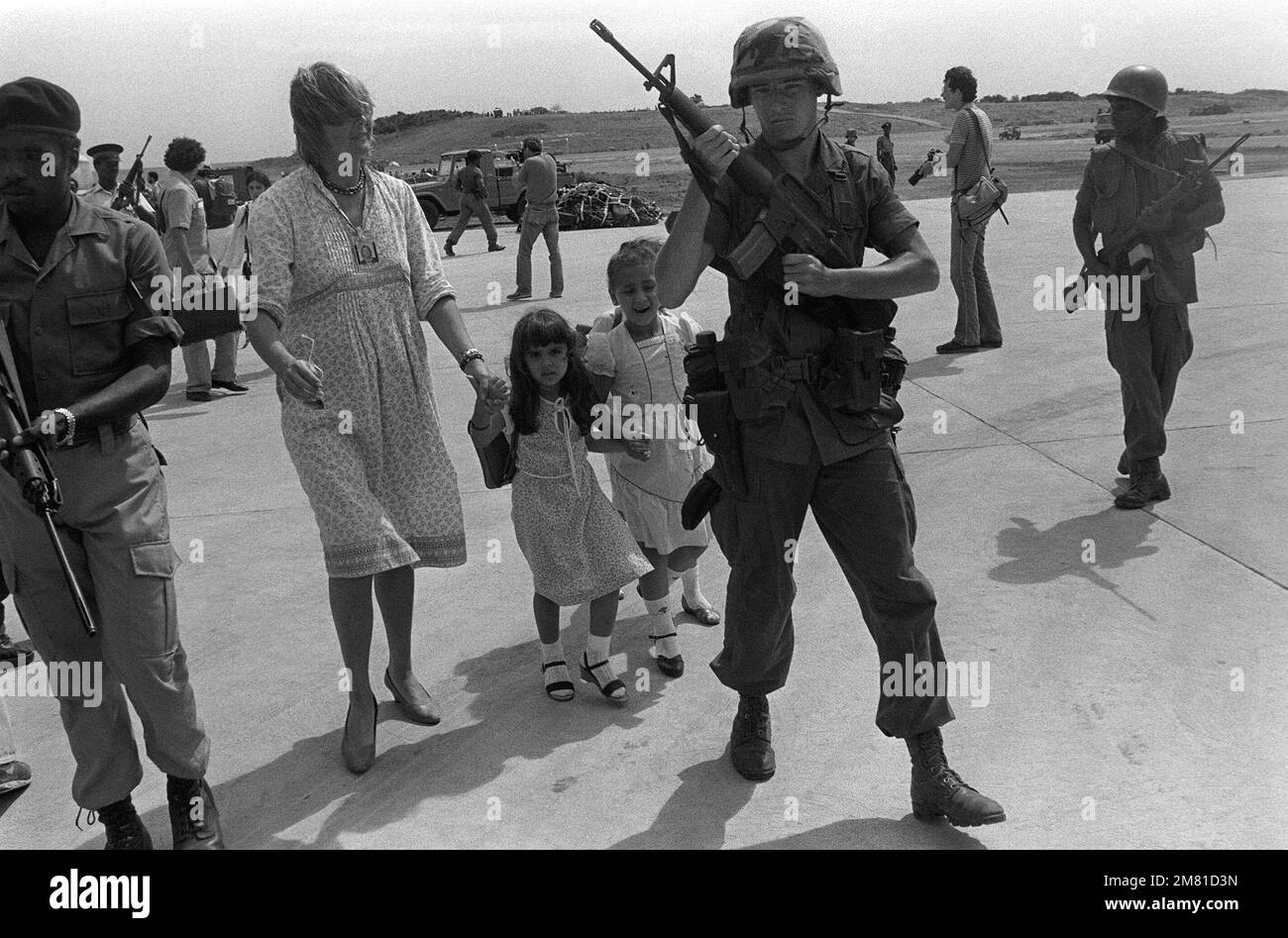 A member of the 82nd Airborne Division, armed with an M16A1 rifle ...