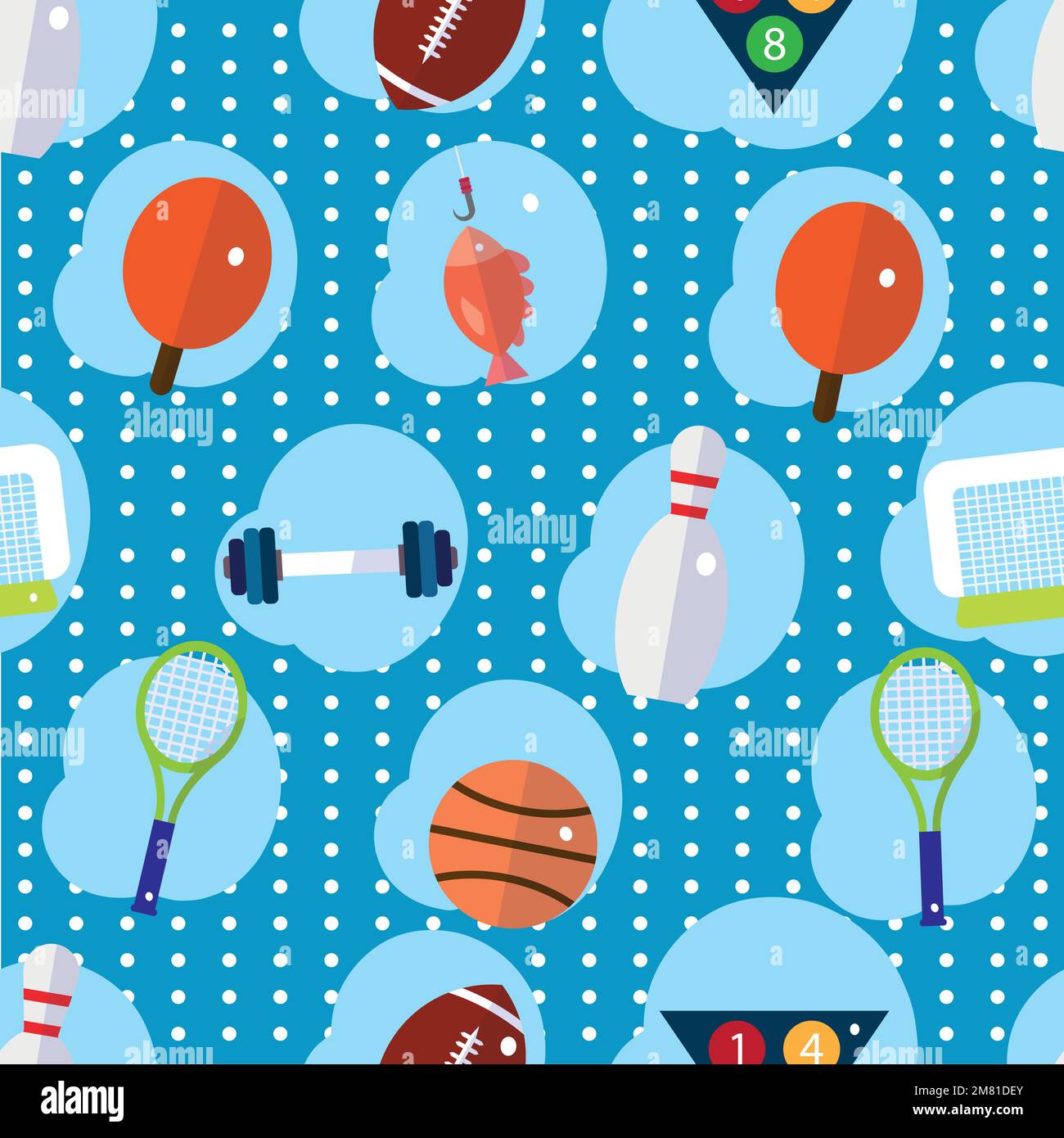 Seamless pattern background with sport icons Vector Stock Vector