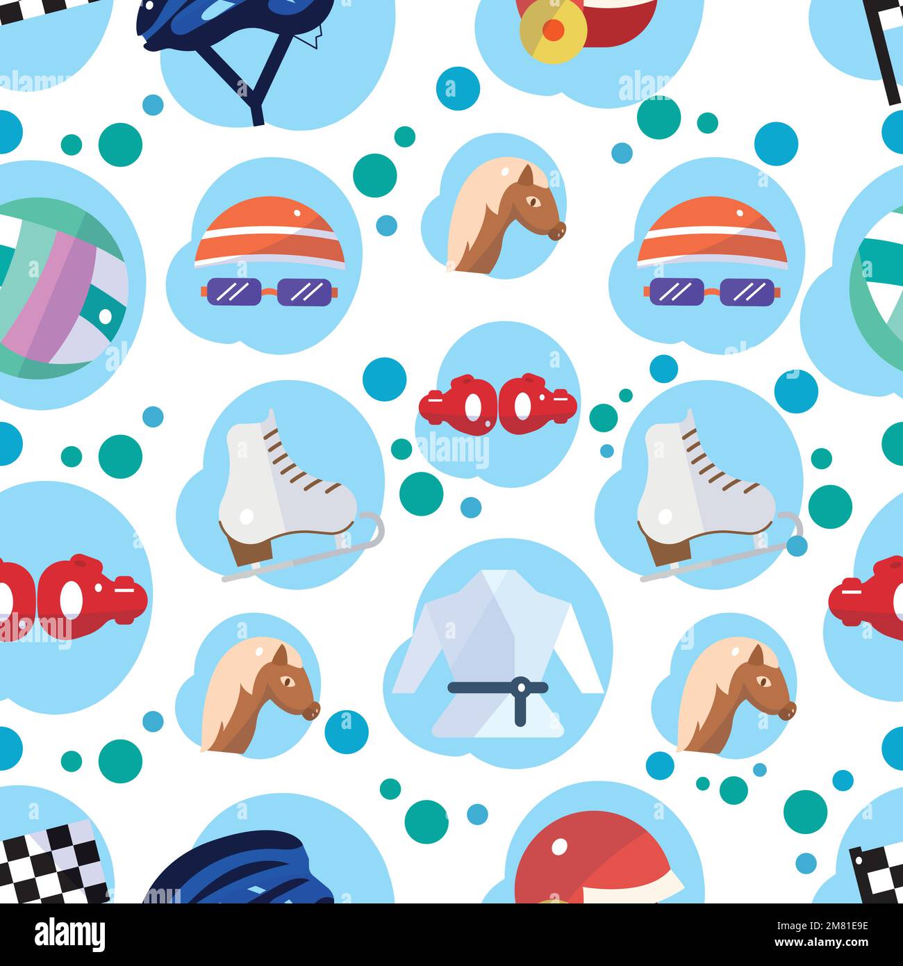 Seamless pattern background with sport icons Vector Stock Vector