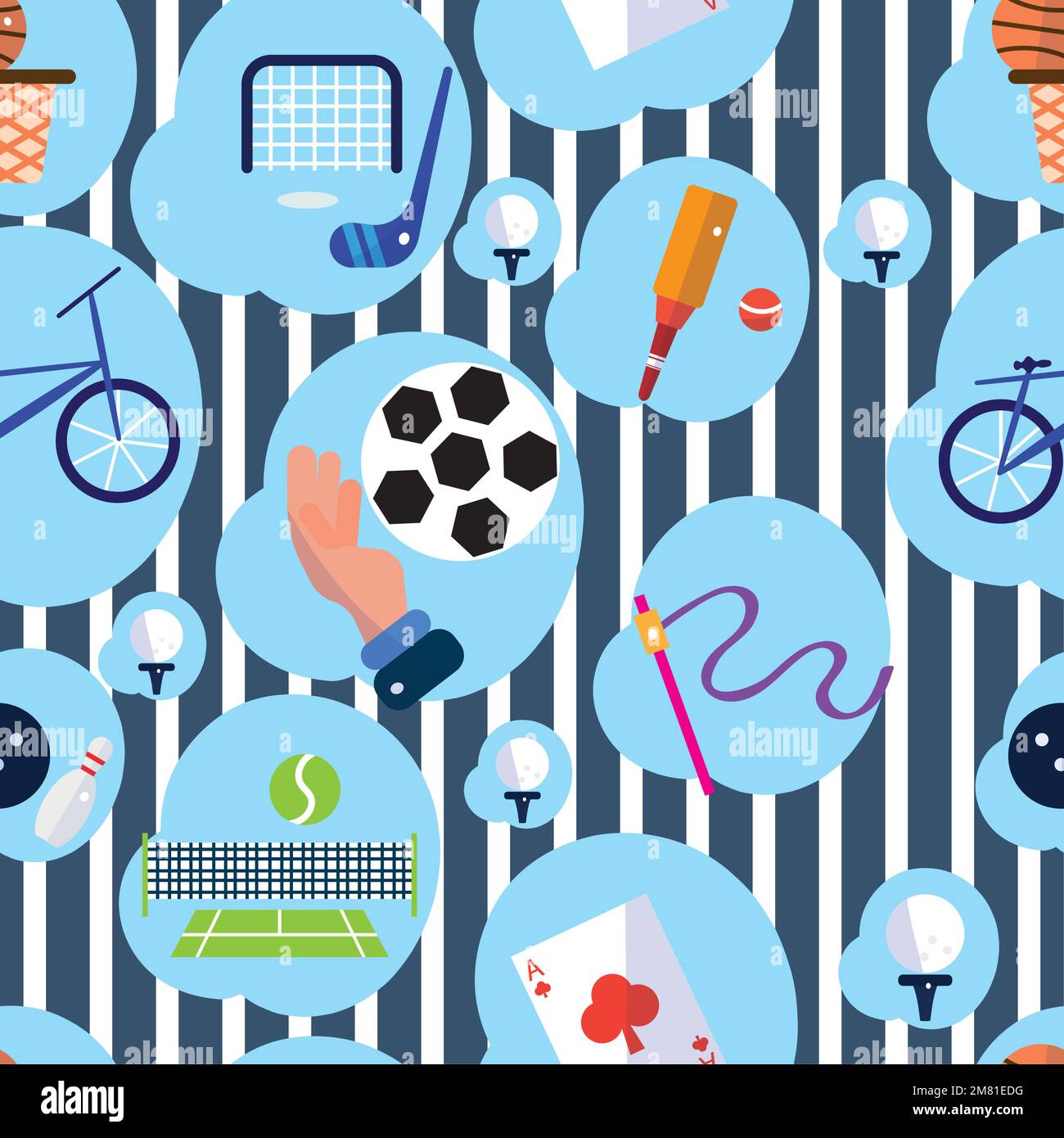 Seamless pattern background with sport icons Vector Stock Vector Image ...
