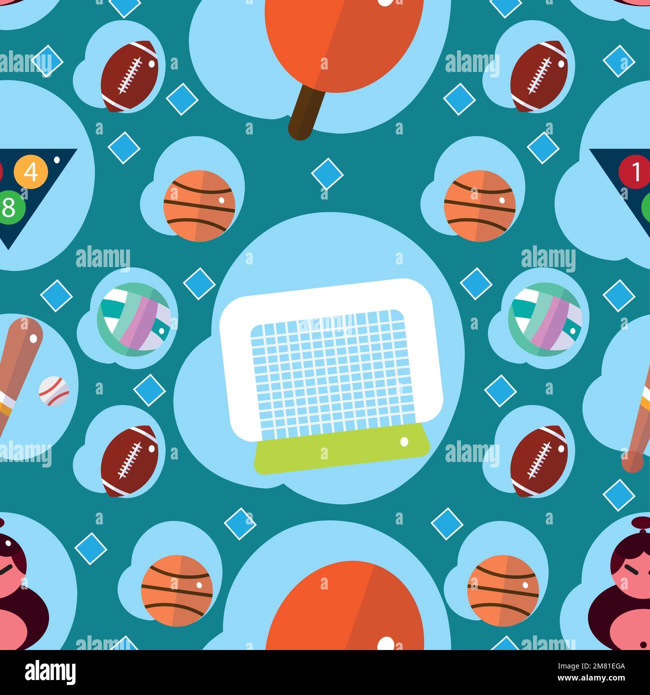 Seamless pattern background with sport icons Vector Stock Vector