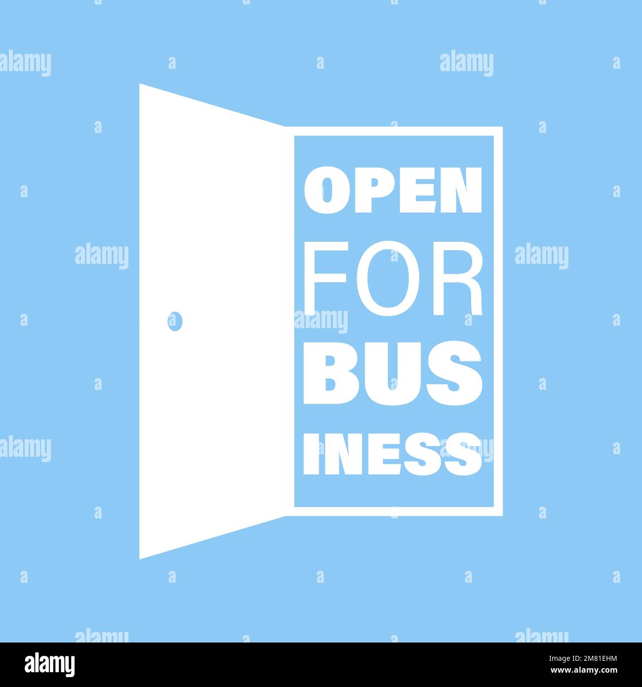 Open for business. Opened the door Stock Vector